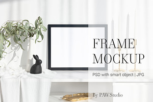 Black Photo Frame 4x3 Mockup, a Product Mockup by PawMockups