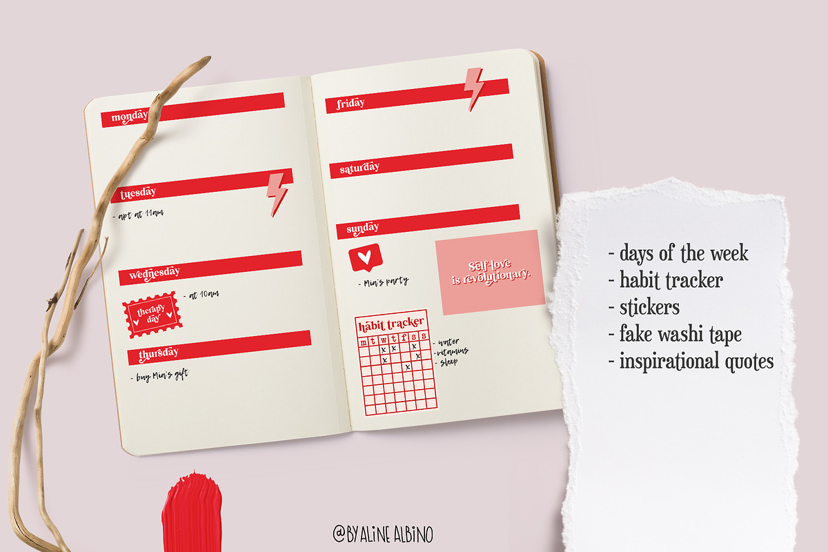 Printable Stickers - Bullet Journal, a Stationery Template by by Aline Albino (Photo 2 of 3)