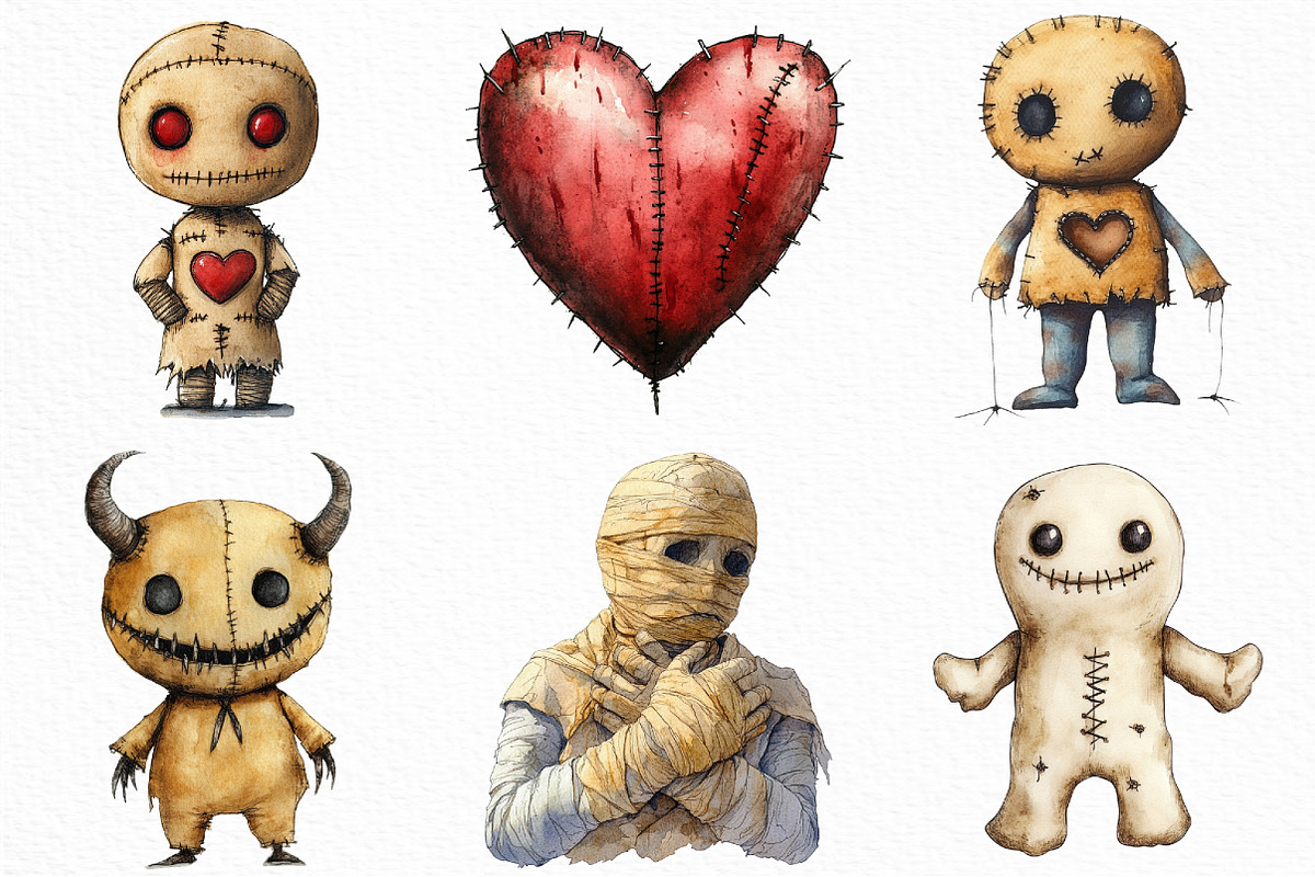 Halloween Gothic Voodoo Doll Clipart, an Illustration by Craft Nest (Photo 4 of 6)