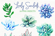 Succulents Watercolor Clipart, an Object Graphic by JSolomatina (Thumbnail 2 of 3)
