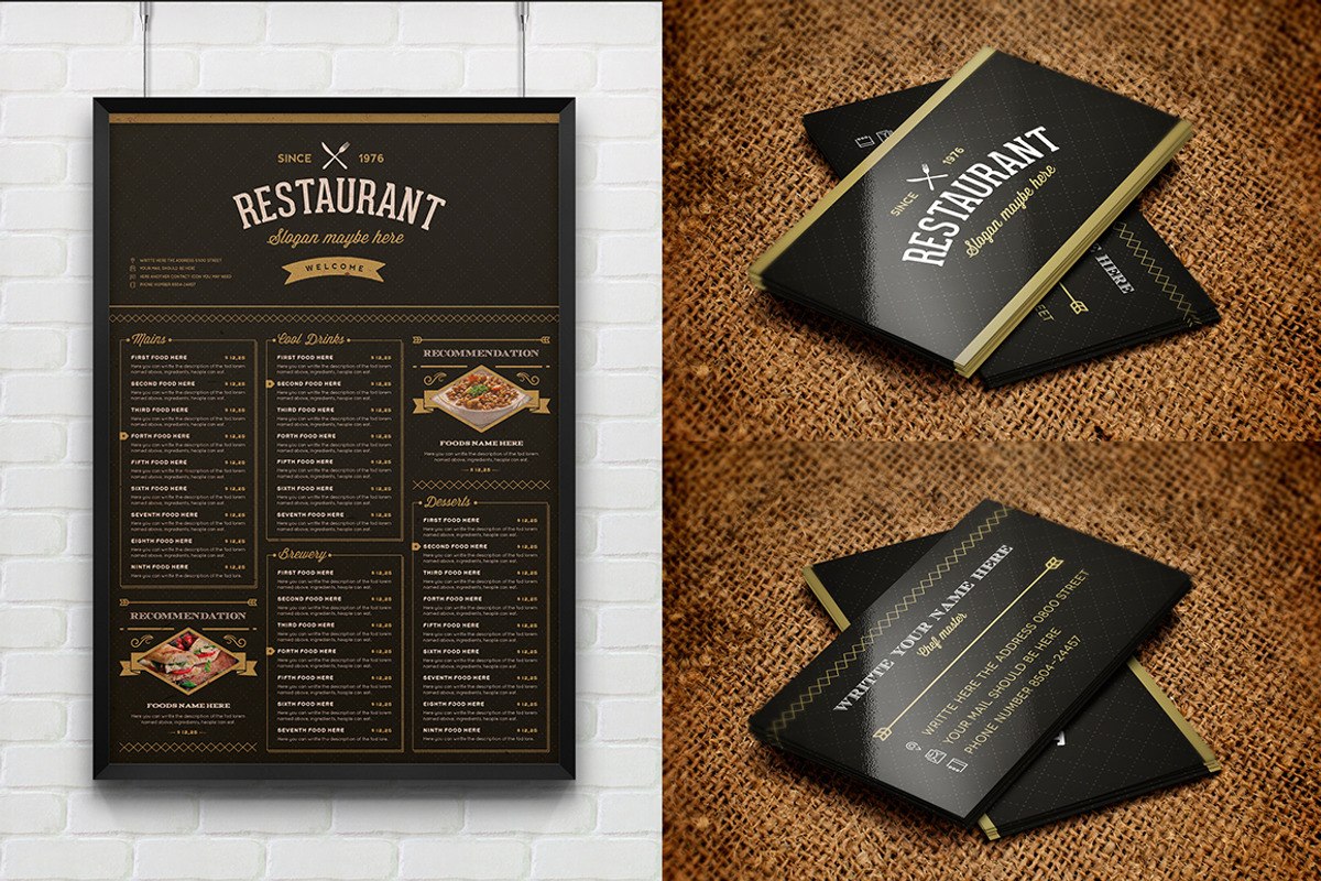 Elegant Food Menu 3 Dark Version, a Brochure Template by Luuqas Design (Photo 6 of 6)