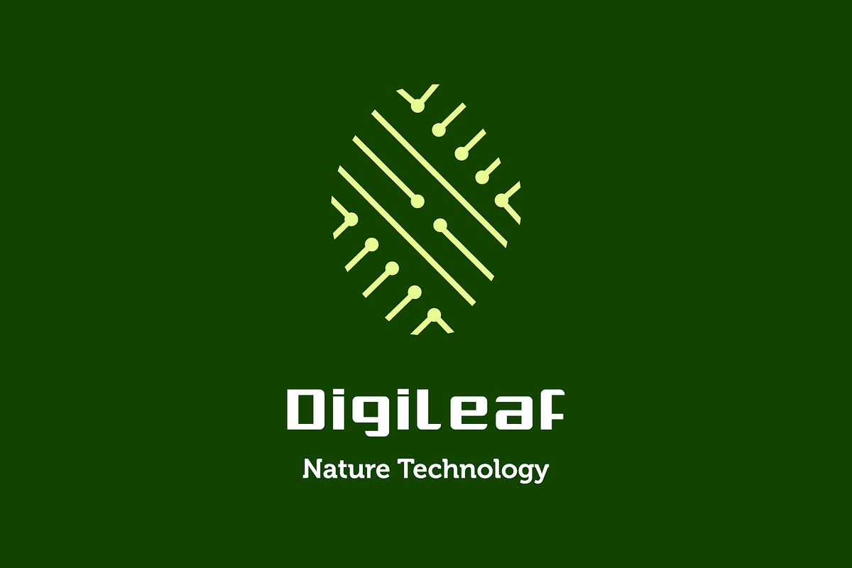 digital leaf logo, a Branding & Logo Template by ZHR Creative