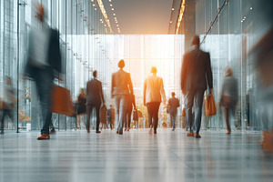 Business People Walking Modern Offic, a Photo by Pixeness Studio