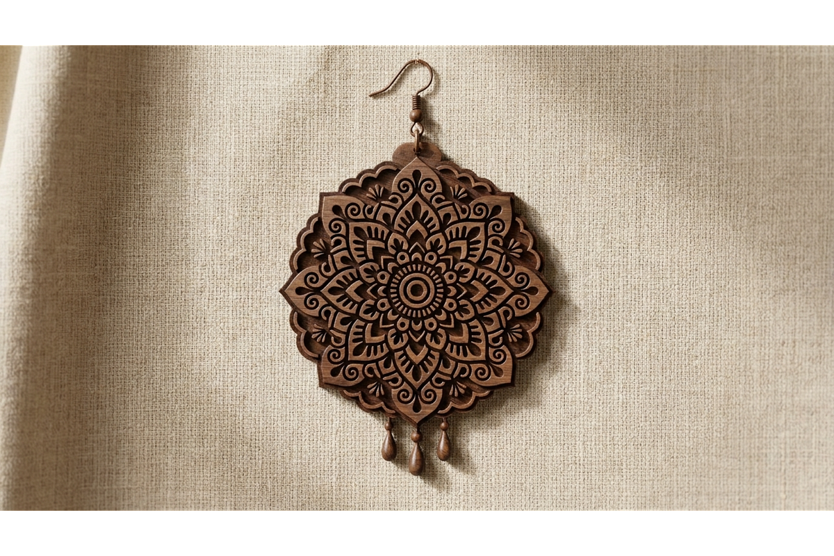 Mandala Earring Art SVG, an Object Graphic by hafijul (Photo 6 of 11)