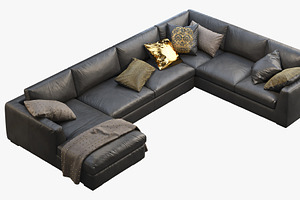 Modena Taper Arm U-Sofa Chaise Sofa