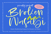 Broken Wasabi Organic Handlettering, a Script Font by stylishtype.co (Thumbnail 1 of 15)