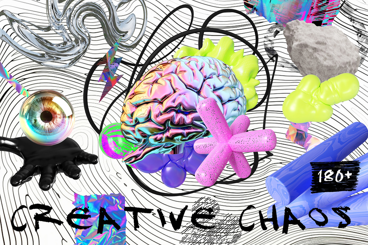 3D Creative Chaos Graphic set, a Graphic by LarysaZabrotskaya (Photo 1 of 14)