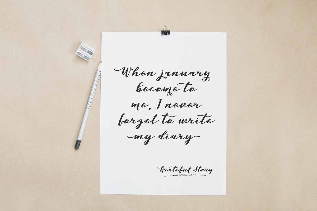 Grateful Story - a handwritten font, a Handwritten Font by Siwox Studios (Photo 4 of 9)