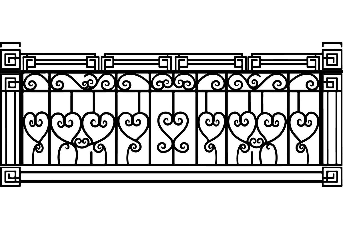 Luxury Scrollwork Iron Fence, an Object Graphic by Designer_Momina (Photo 14 of 14)