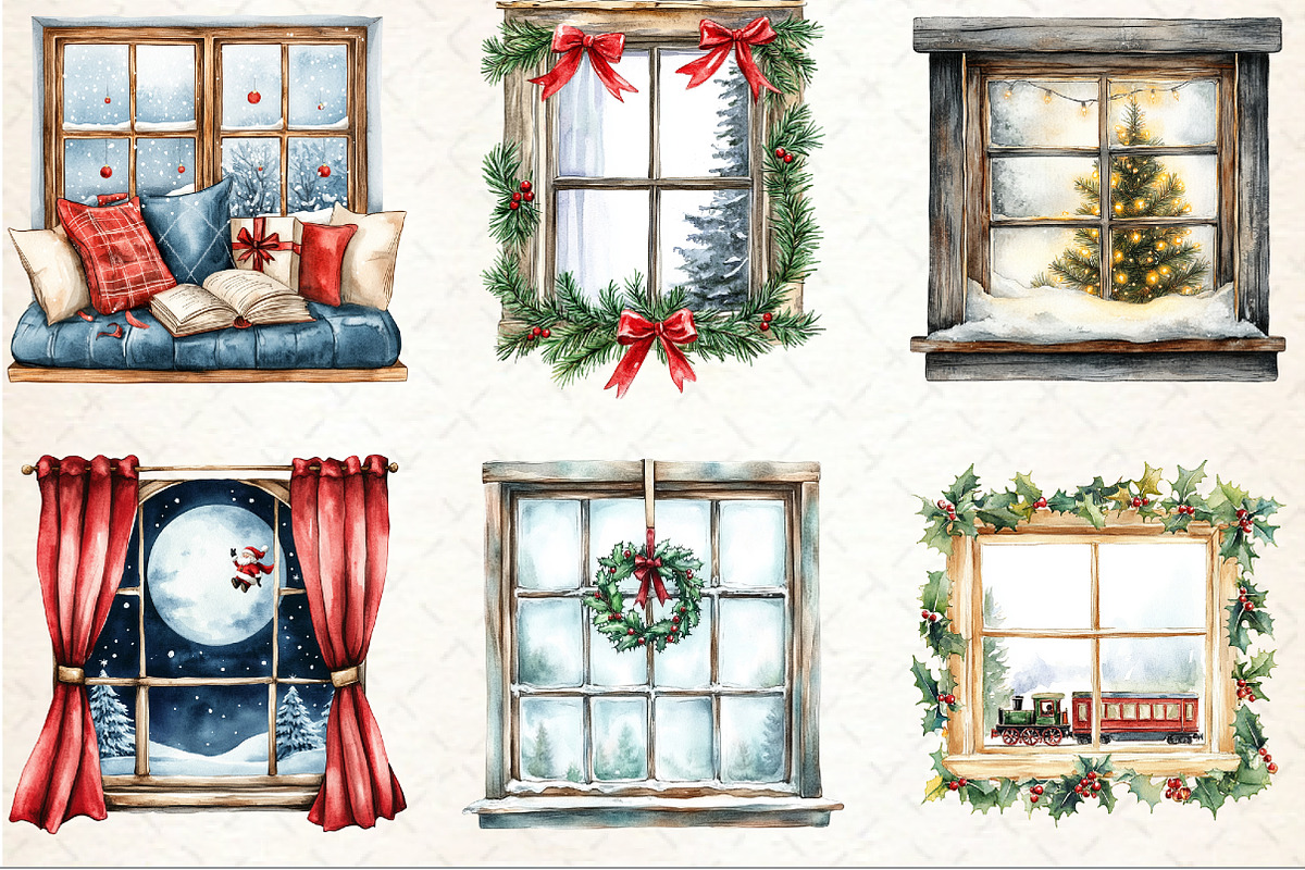 Christmas Cozy Window Clipart, an Illustration by Rose Art (Photo 2 of 4)