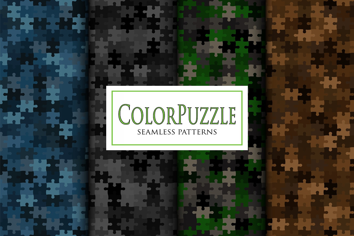 Vector jigsaw puzzle mozaic camo set, a Pattern Graphic by ArchonDigitalShop (Photo 4 of 9)