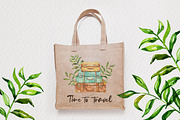 Travel Set. Watercolor illustrations, a Transportation Illustration by iri-illustration (Thumbnail 3 of 7)