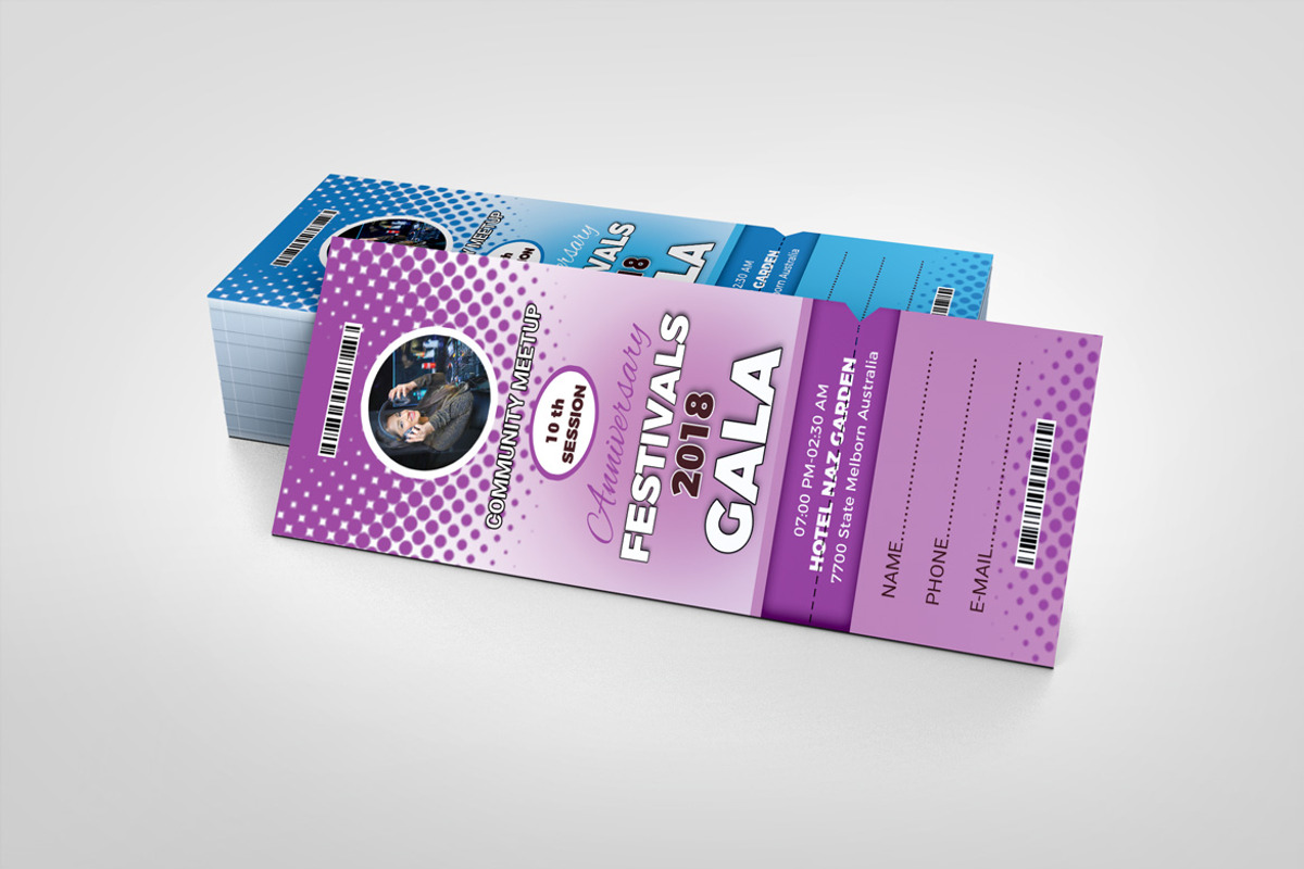 Concert Event Ticket Template, a Card Template by BrandlyTemplate (Photo 2 of 3)