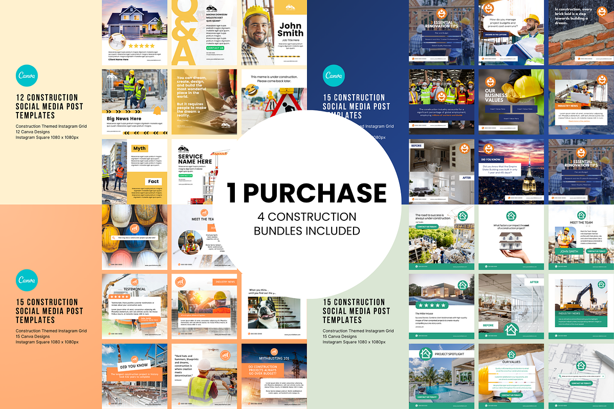 Construction Social Media BUNDLE, a Social Media Template by Sincerely Media (Photo 2 of 2)