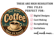 Vintage Coffee Signs Bundle PNG, a Seasonal Illustration by OK Design (Thumbnail 6 of 6)