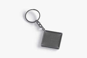 White Rhombus Keychain 3D Model