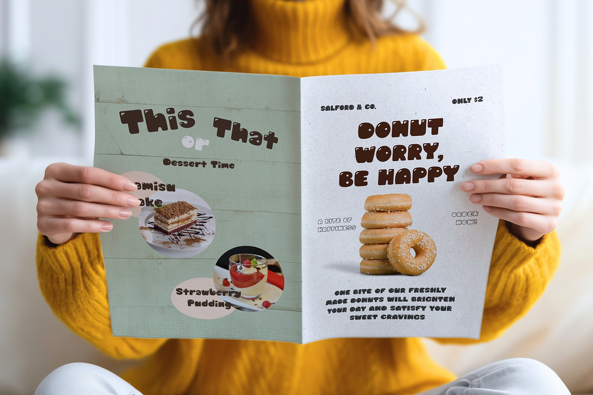 Retro Display Font - Pudding Soda, a Handwritten Font by ZoloDesignHub (Photo 7 of 8)