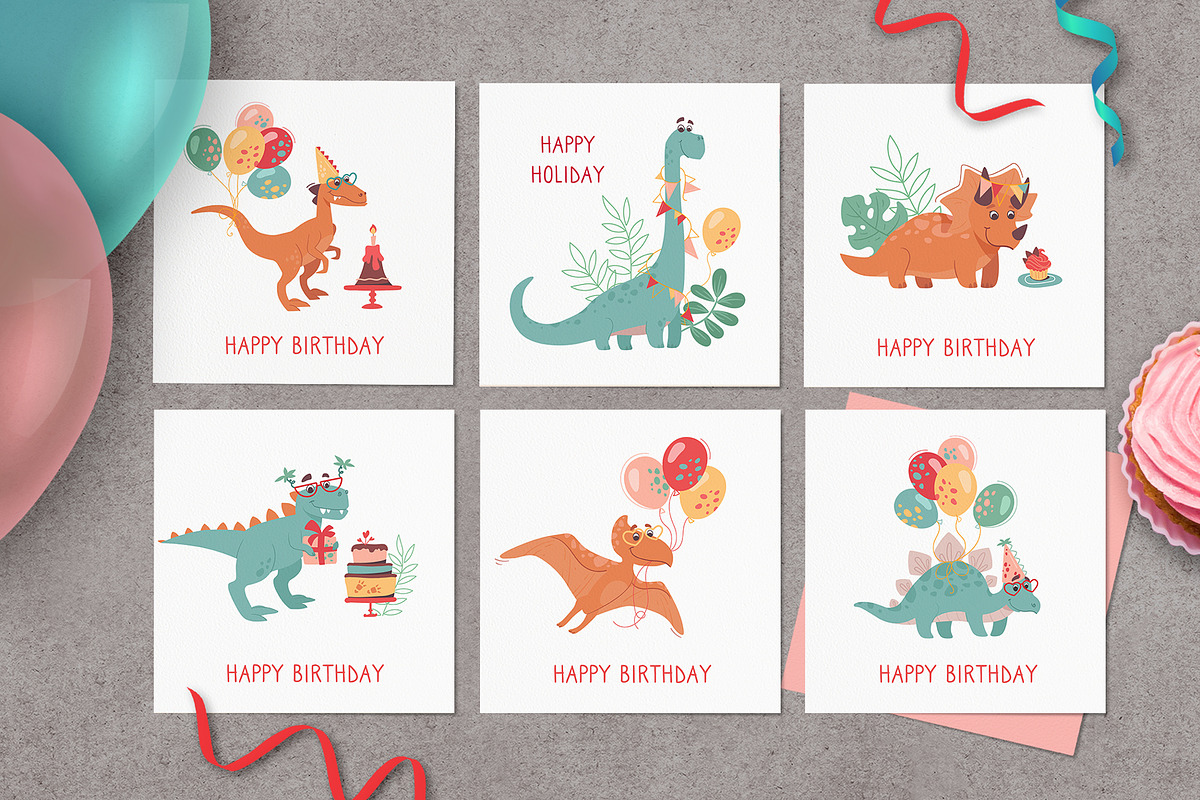 Dinosaur's birthday party, an Animal Illustration by Anna Summer (Photo 10 of 11)