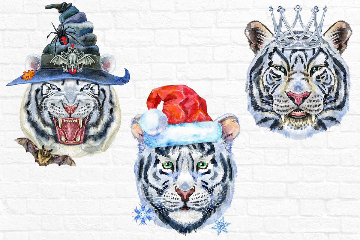 Cute watercolor tigers. Part 1, an Animal Illustration by Watercolor fantasy (Photo 4 of 4)