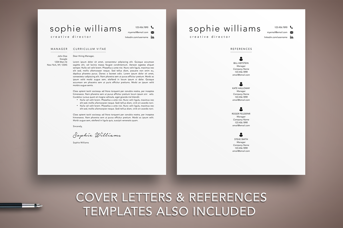 3 Page Resume CV Template Word Pages, a Resume Template by The Creative Resume (Photo 4 of 8)