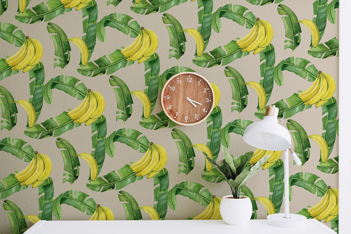 Banana Watercolor Clipart Set, a Food Illustration by Natalia Fedorova (Photo 7 of 8)