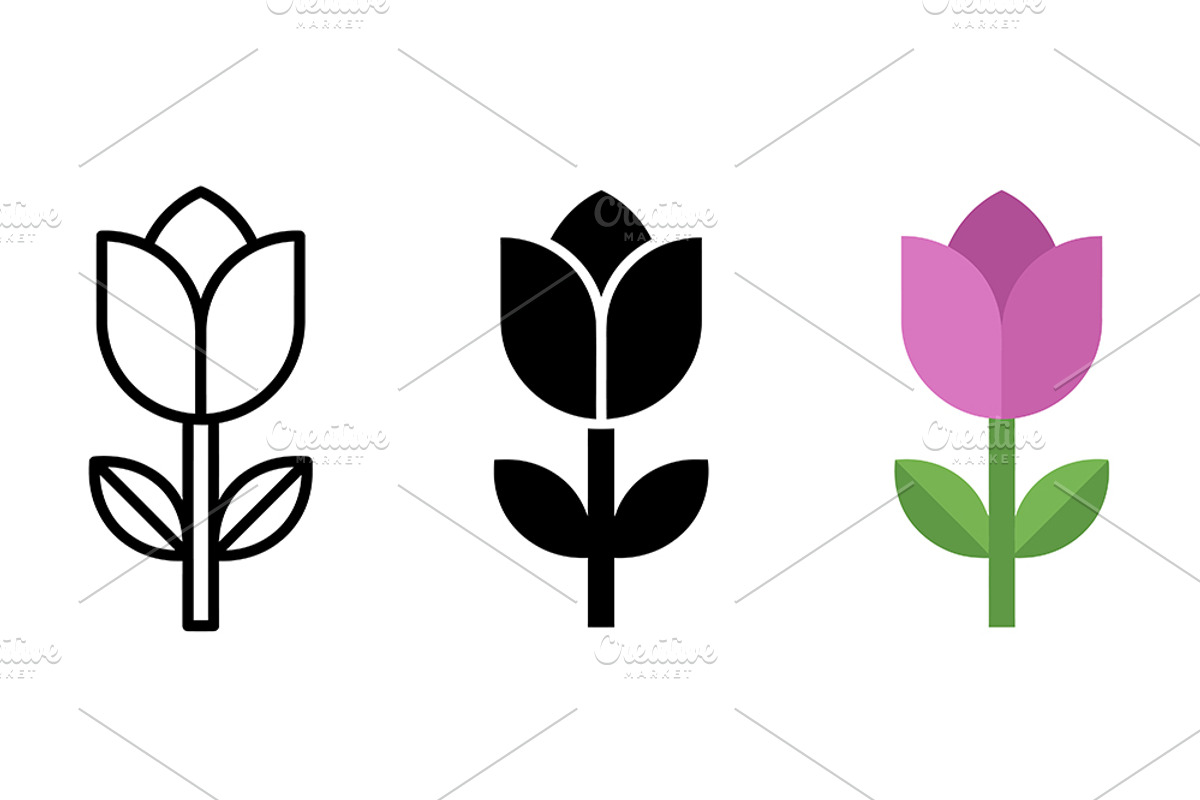 Flower Vector Icons, a Solid Icon by Artonix (Photo 2 of 2)