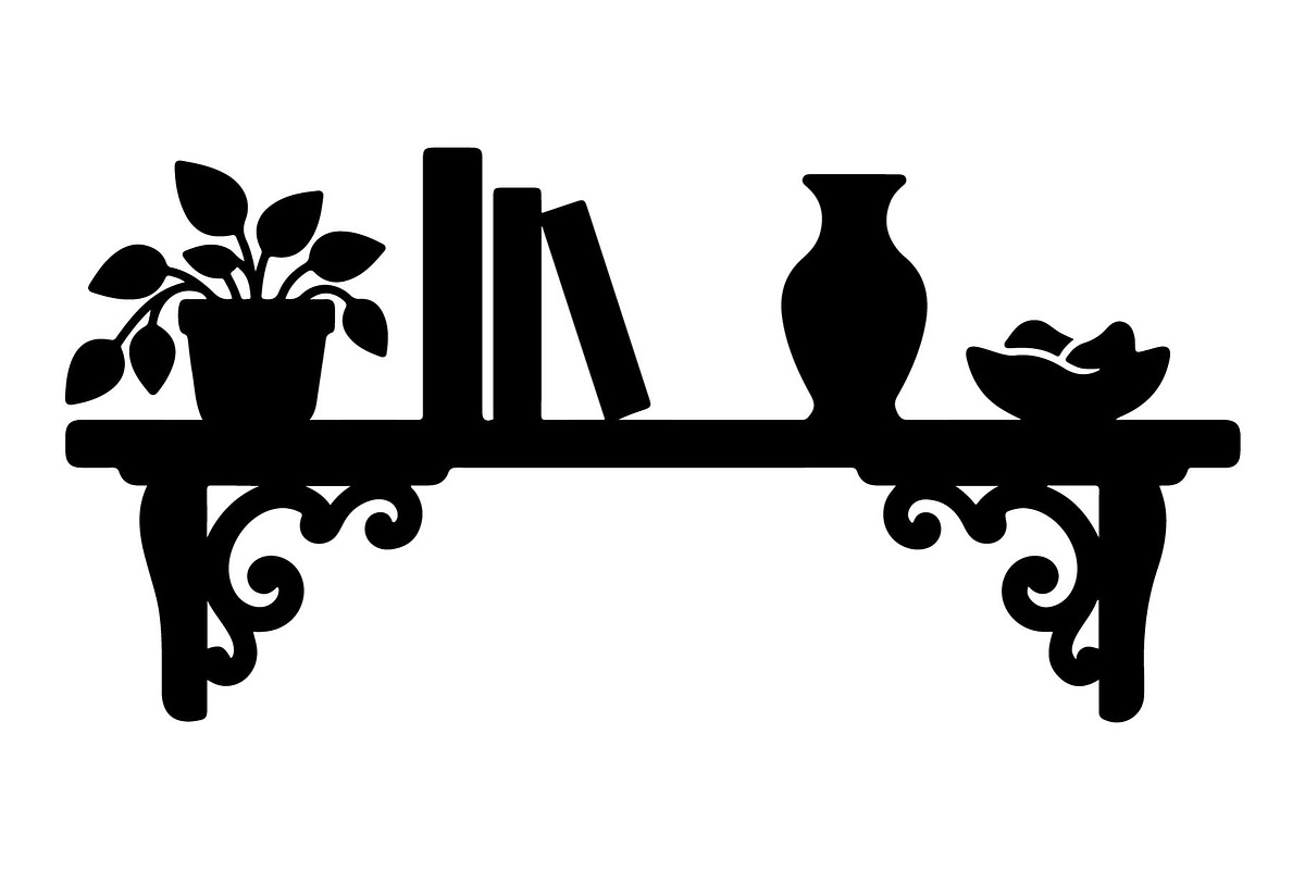 Ornamental Wall Shelf Silhouette, an Object Graphic by hafijul (Photo 4 of 4)