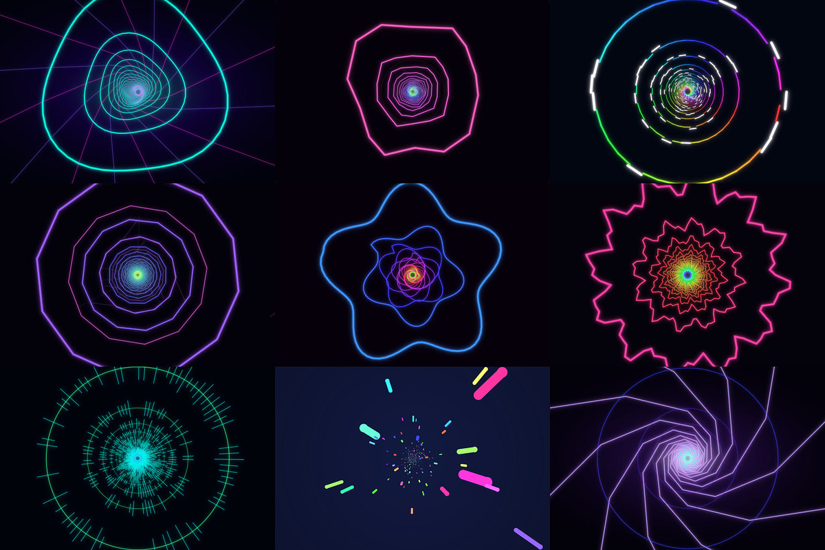 60fps Neon Tunnel Loops, a Background Graphic by cheapmotiongraphics (Photo 4 of 7)