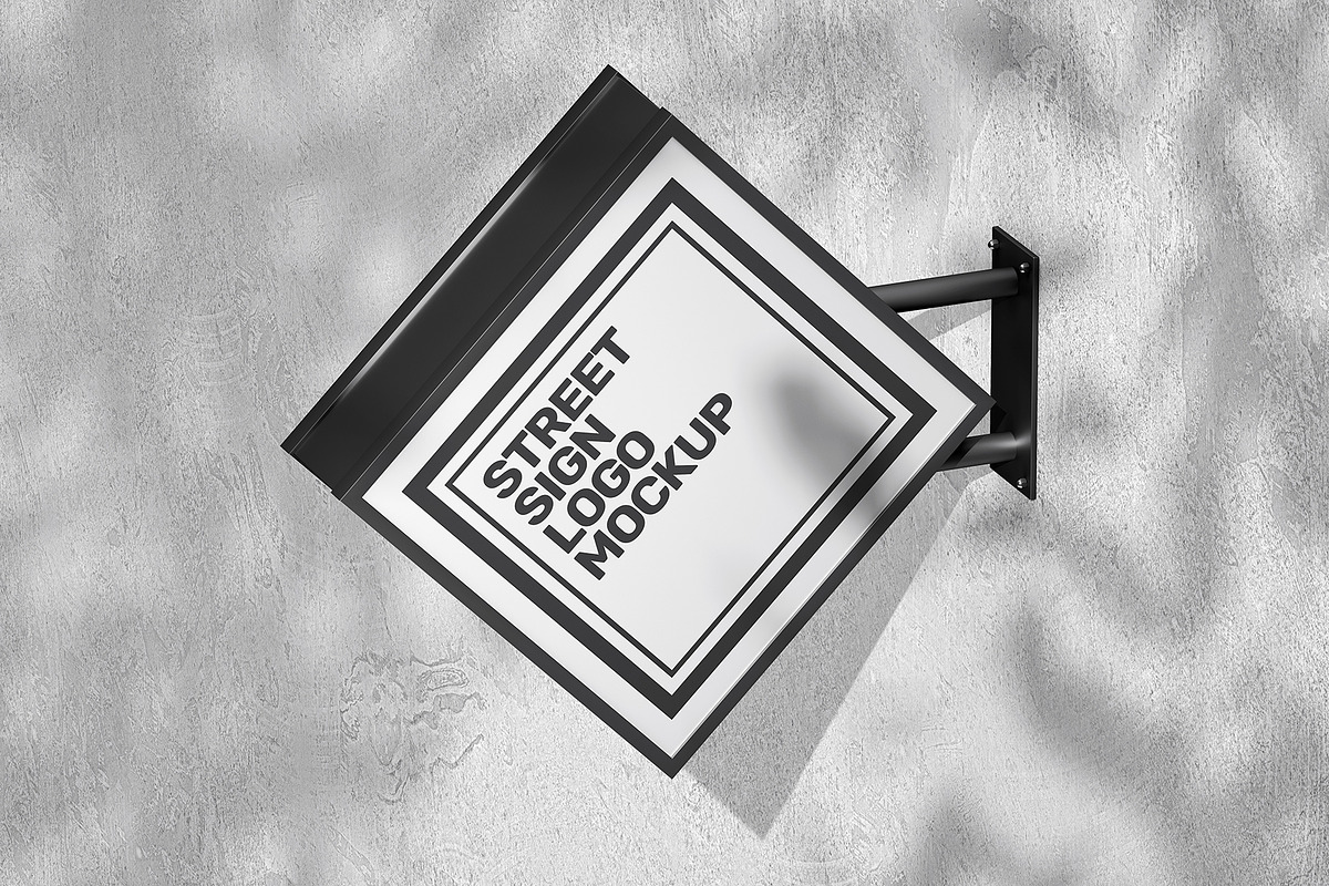 Street Sign Mockup (32 PSD Scenes), an Advertising Mockup by Traint (Photo 26 of 50)