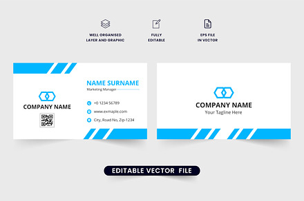 Business card template vector design, a Business Card Template by Iftikhar Alam