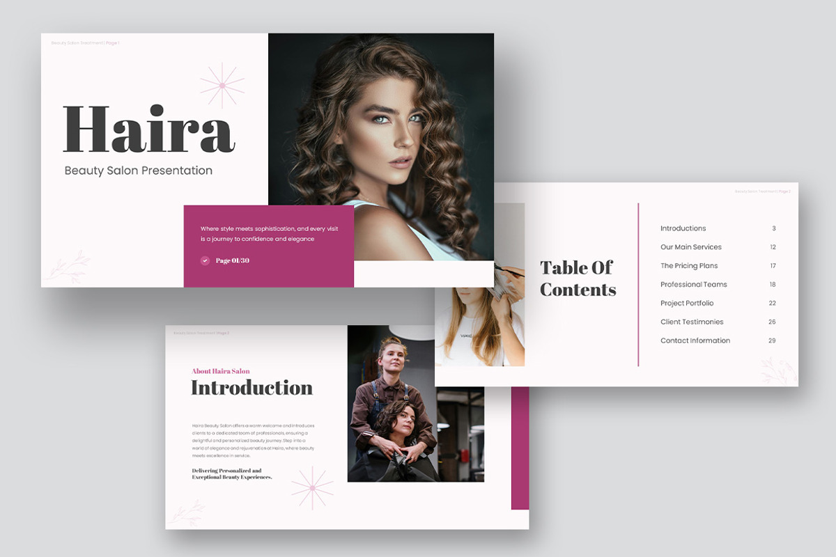 Haira Beauty Salon Google Slides, a Presentation Template by kerismaker (Photo 3 of 10)