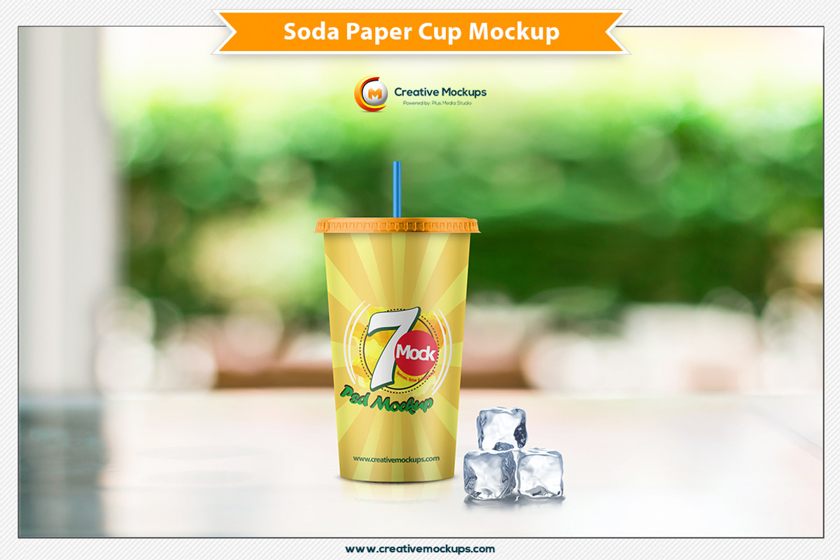 Soda Paper Cup Mockup, a Merchandise Mockup by Plus Media (Photo 1 of 6)
