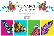 Monarch Butterflies watercolor clips, a Decorative Illustration by CpandoShop (Thumbnail 4 of 5)