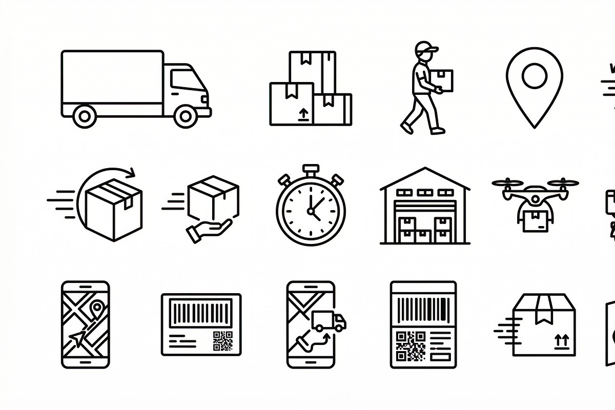 Bundle Delivery Service Outline Icon, an Icon by adenpinkstore (Photo 2 of 8)