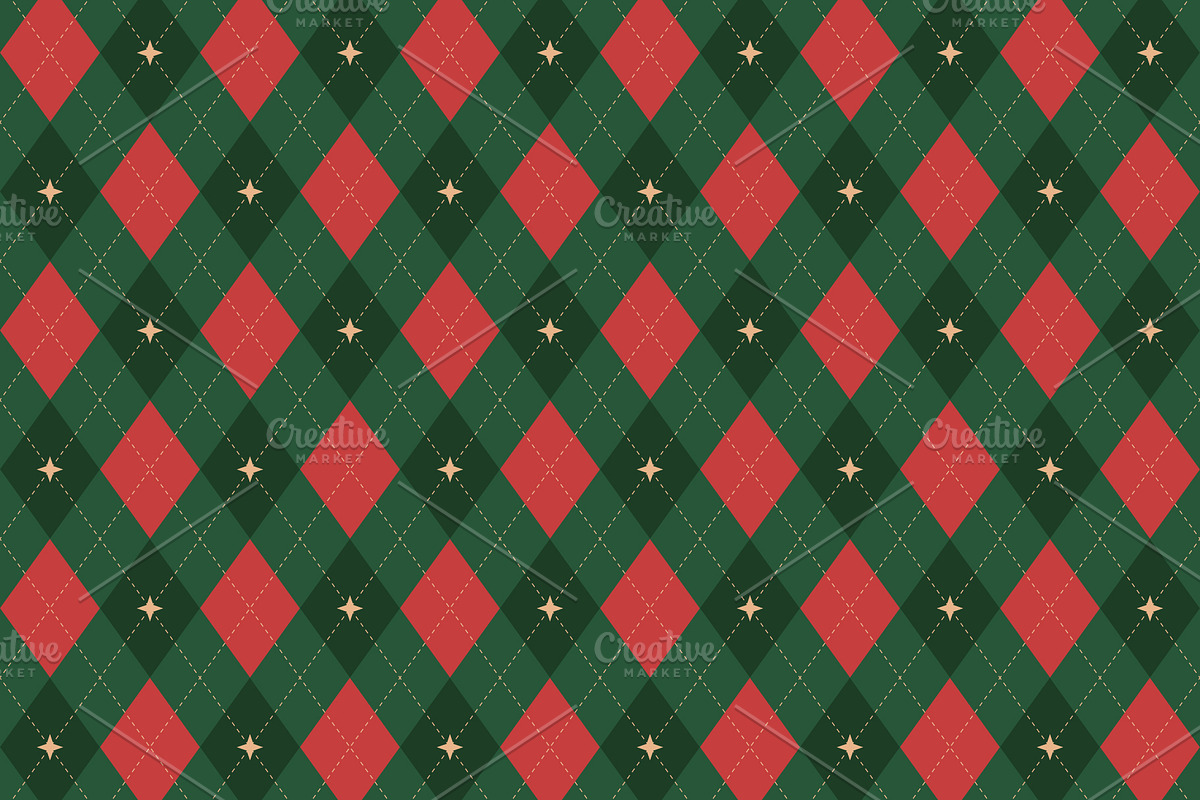 Christmas Rhombus Seamless Patterns, a Pattern Graphic by Elena Pimukova (Photo 2 of 5)