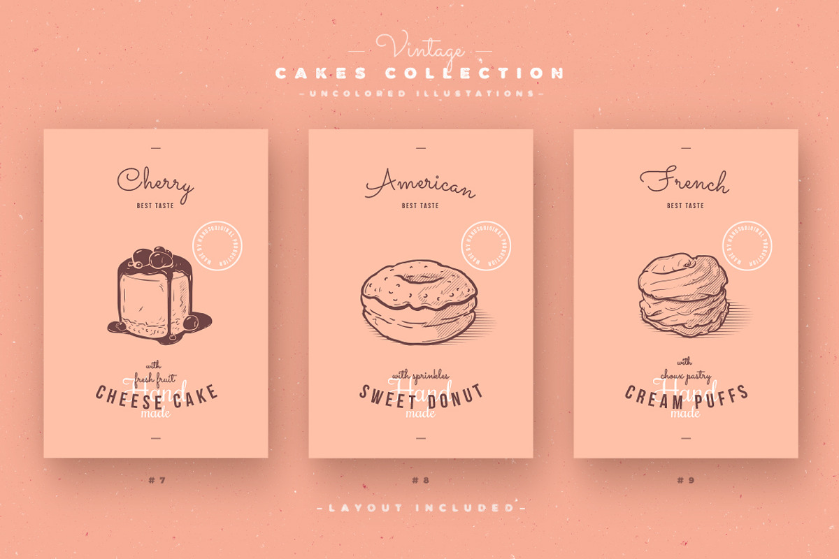 Vintage cakes collection, a Texture Illustration by blauananas (Photo 9 of 15)