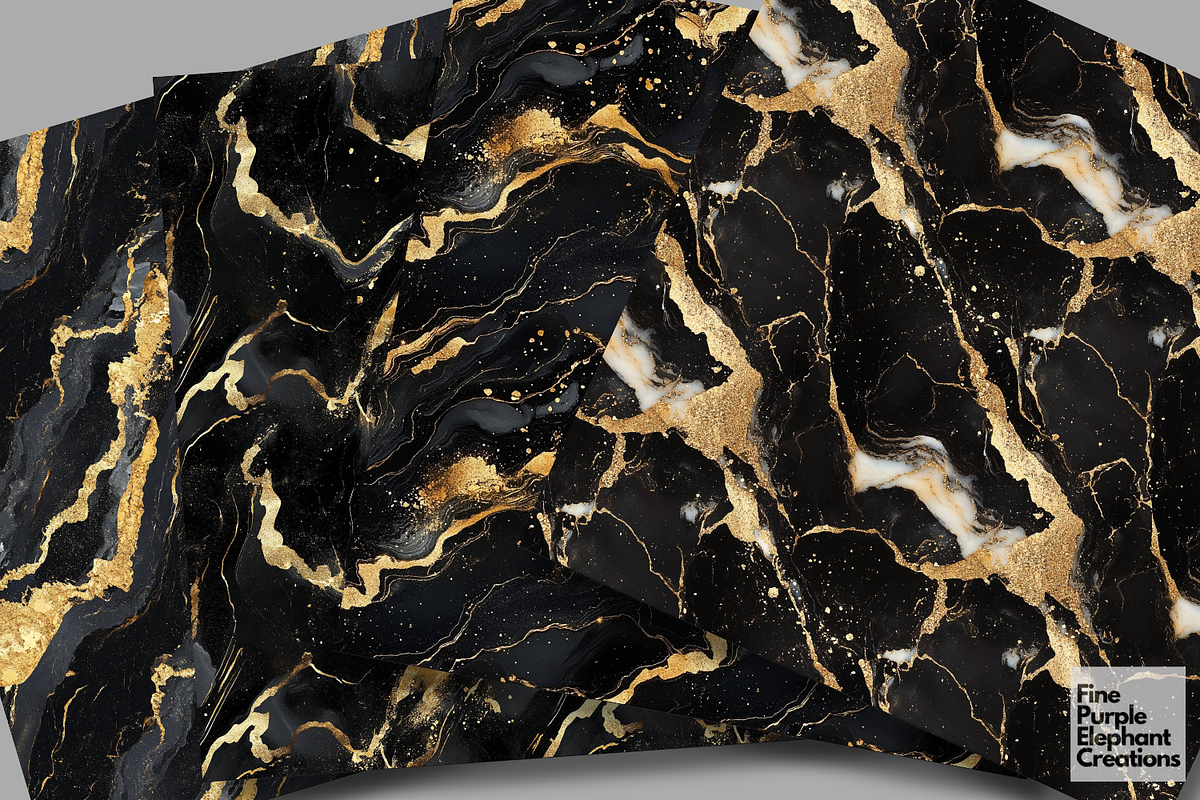 Black Gold Marble Texture Granite, a Pattern Graphic by Fine Purple Elephant (Photo 3 of 5)