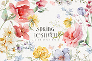 Wildflowers Watercolor bloom set, a Decorative Illustration by Edith’s World (Thumbnail 1 of 9)