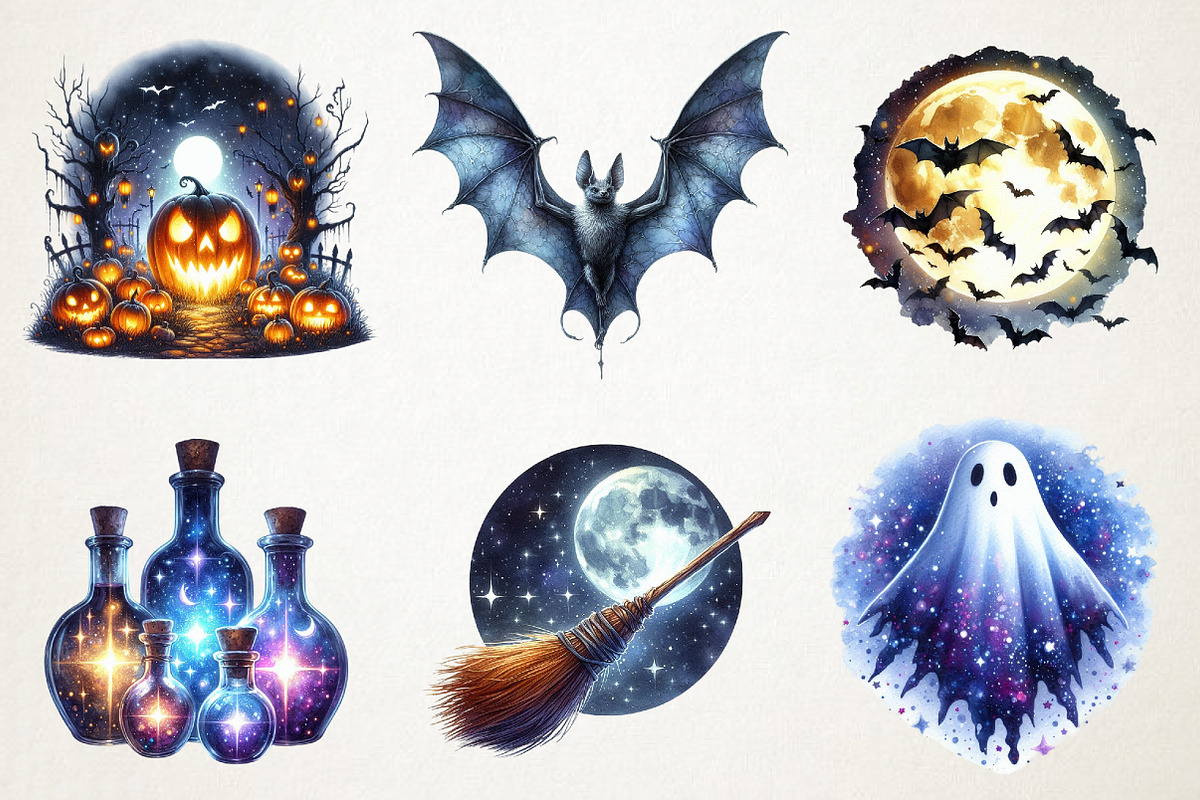 Halloween Spooky Night Collection Cl, an Illustration by RobertsArt (Photo 6 of 7)