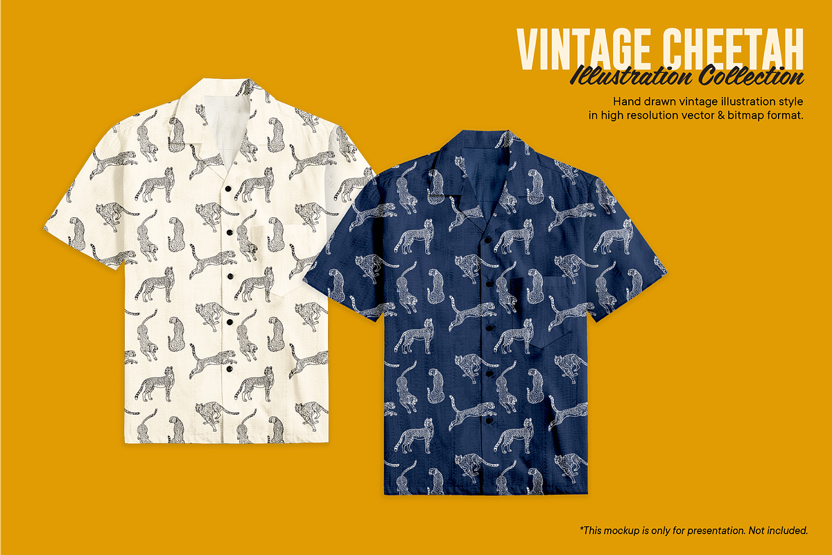 Vintage Cheetah Illustrations, an Animal Illustration by ARQAM Studio (Photo 5 of 9)