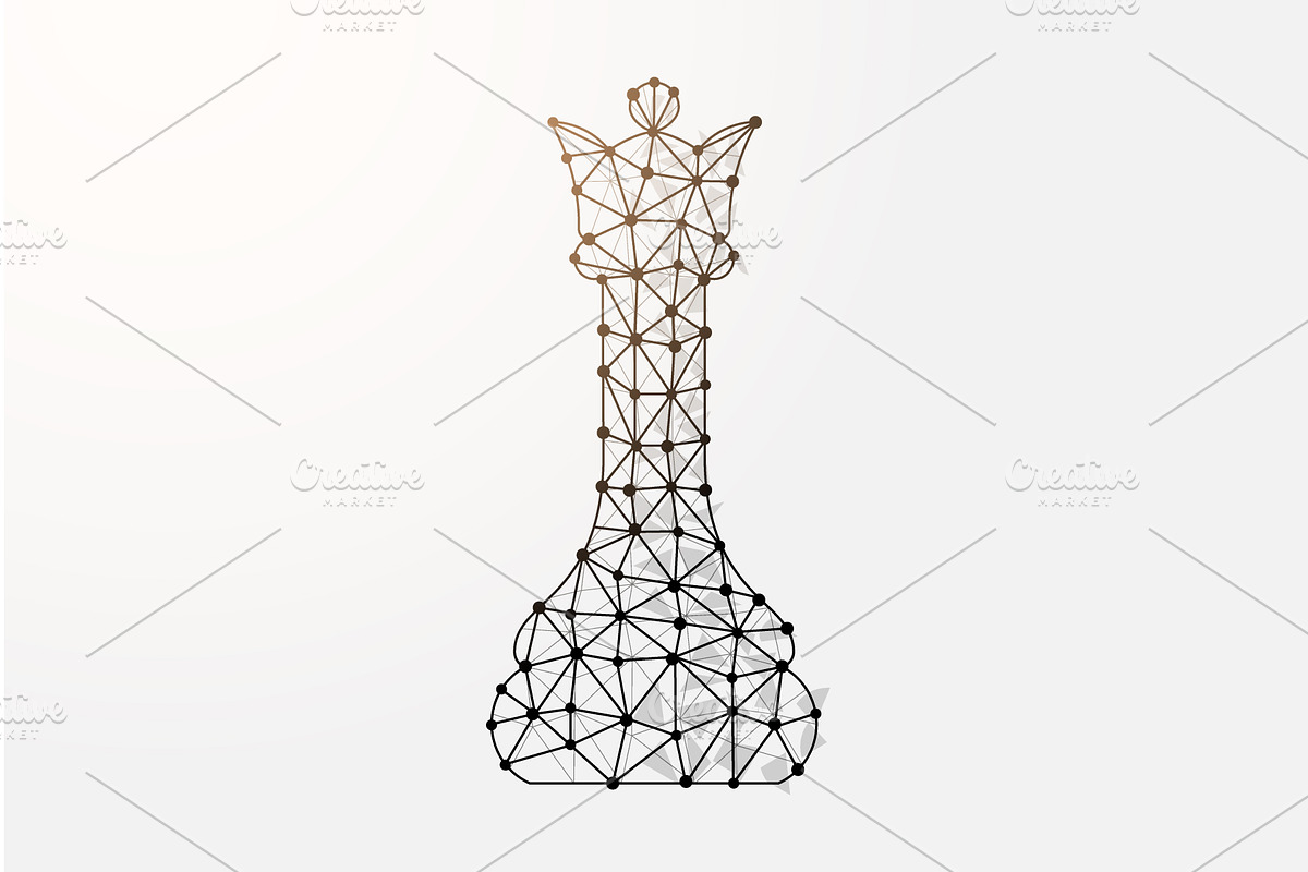 Polygonal abstract queen chess piece, a Technology Illustration by GraphiShop