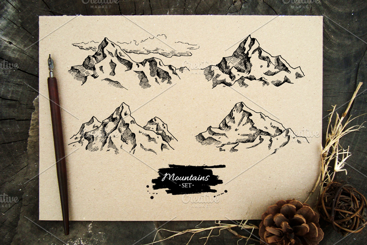 Mountain Vintage Sketches, an Illustration by Epine (Photo 1 of 5)