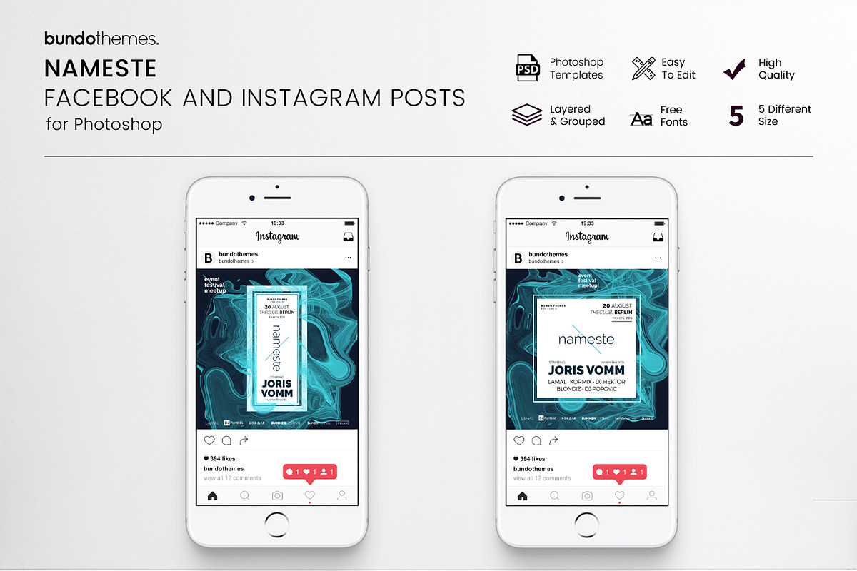Nameste Event Social Media Pack, a Social Media Template by Bundo Themes (Photo 2 of 4)