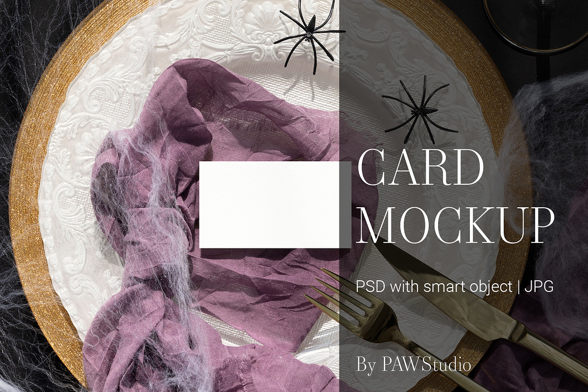 Halloween Card Mockup 3.5x2Name fall, an Advertising Mockup by PawMockups (Photo 1 of 10)