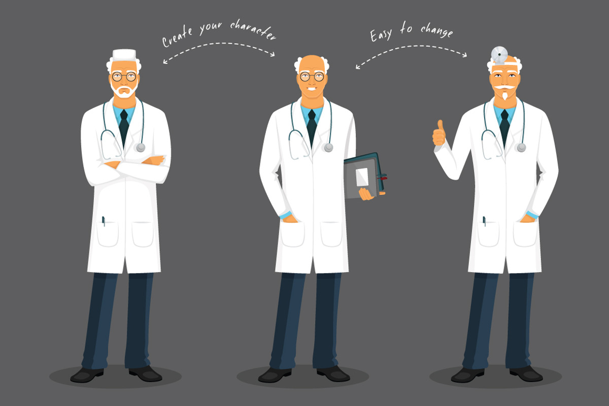 Doctors in various poses, a Healthcare Illustration by SonneLeo (Photo 4 of 4)