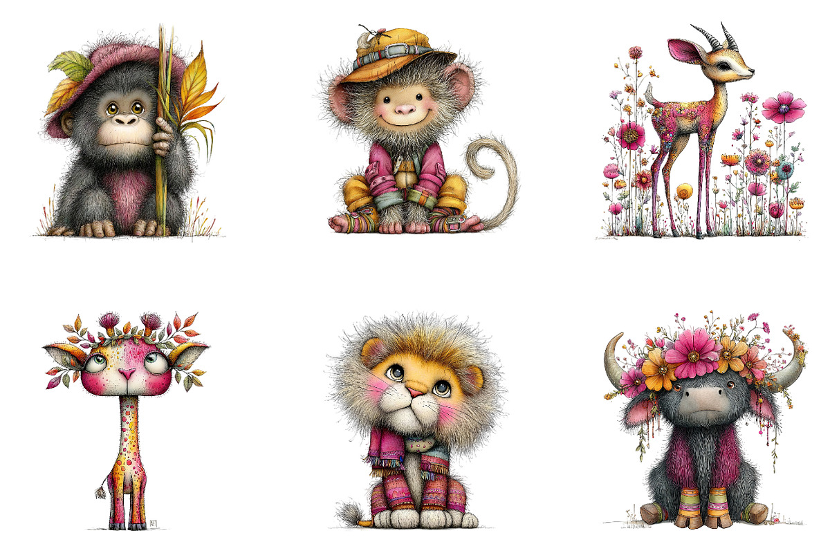 Safari Baby Animals Watercolor, a Seasonal Illustration by CreationArt (Photo 4 of 5)