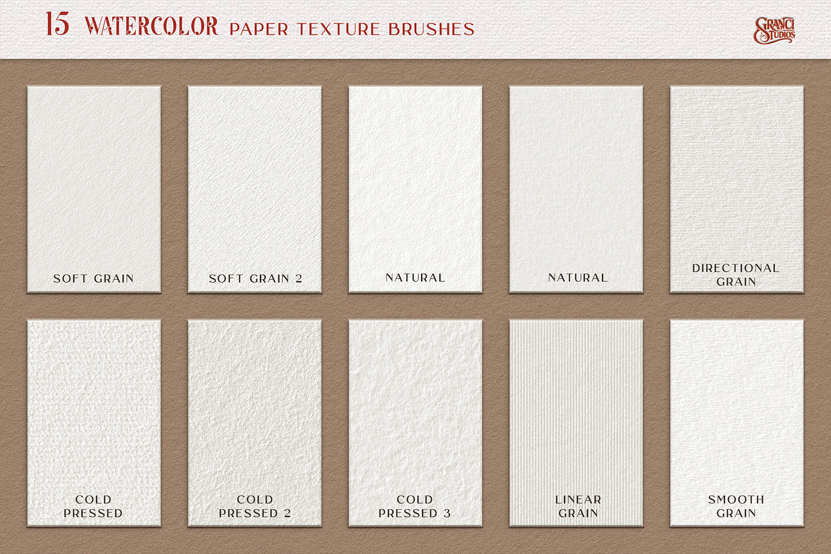Photoshop Paper Texture Brushes, a Brush Add-On by GRANCI STUDIOS (Photo 3 of 8)