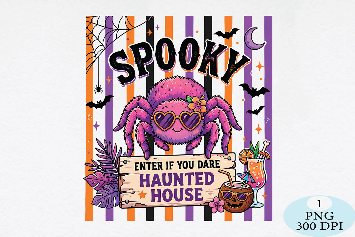 Spooky Spider Haunted House PNG, a Seasonal Illustration by Daily.Designs (Photo 1 of 5)