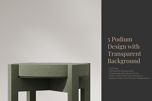 5 Podium with Transparent Background