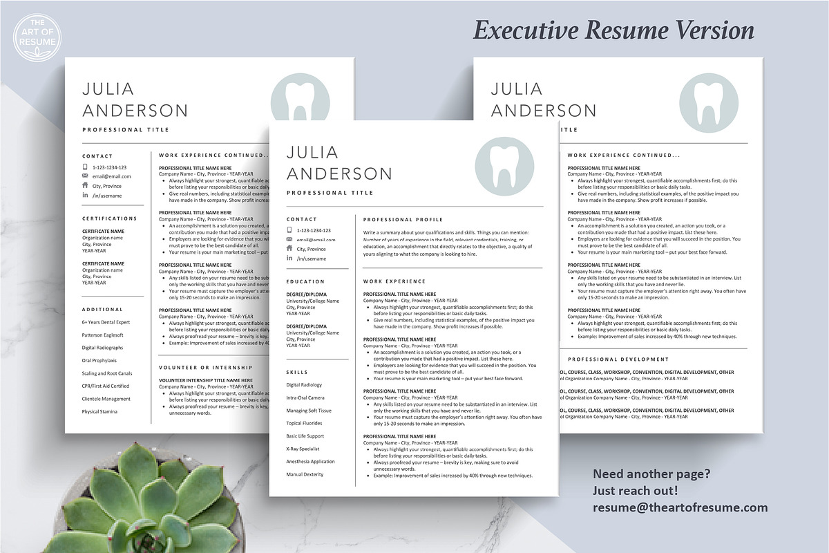 Dental Resumes | Dentist CV Resume, a Resume Template by The Art of Resume (Photo 5 of 8)